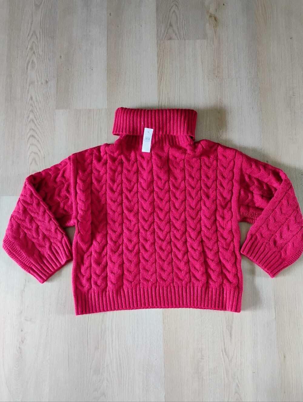 Ann Taylor Cable-Knit Turtleneck Sweater - Red
